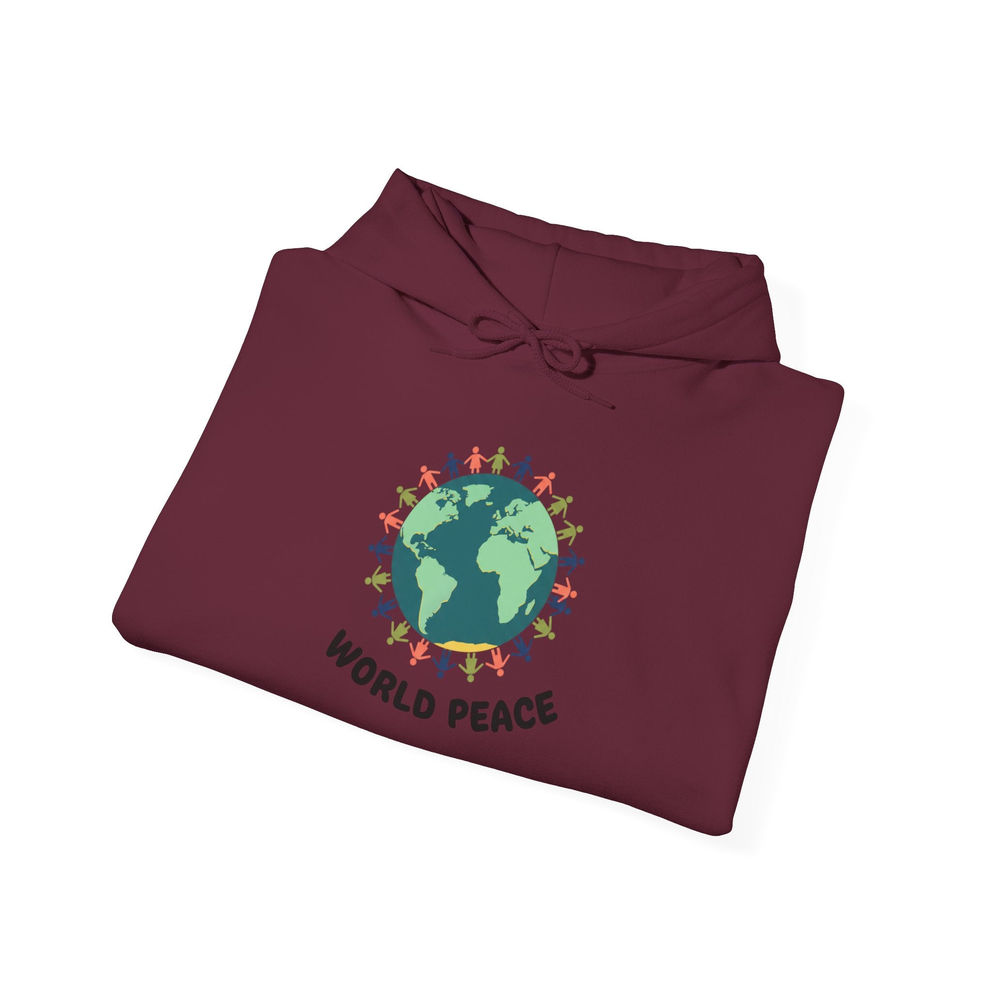World Peace Earth Illustration Hoodie | Earth with People Circle
