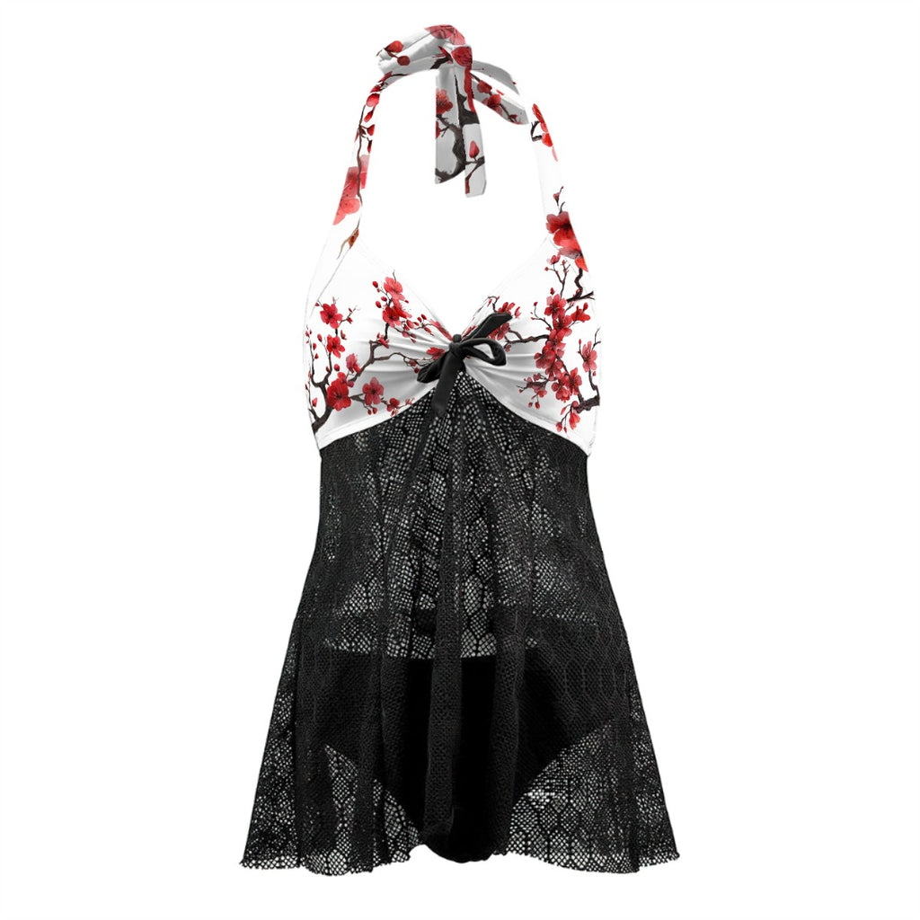 Lace-Up Skirted Two Piece Swimsuit Customized Services