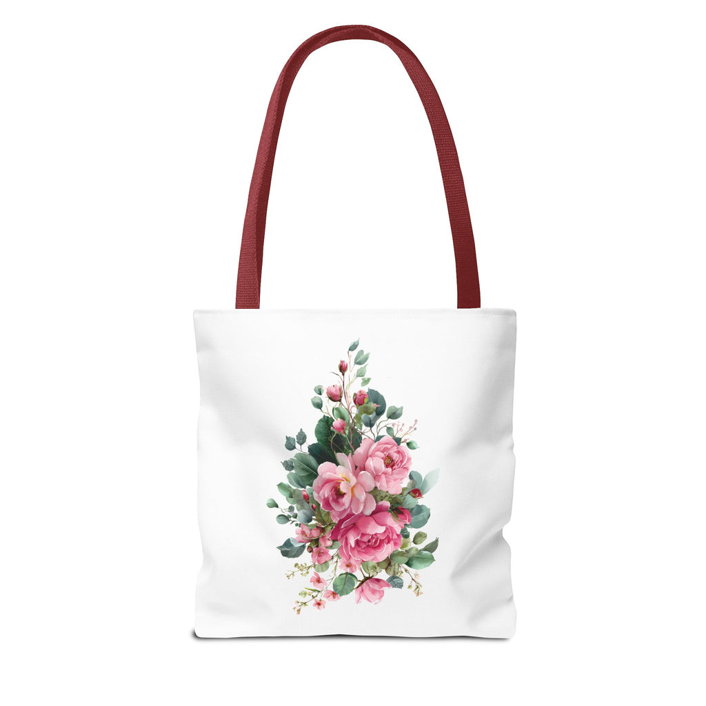 Shopping List Floral Bouquet Tote Bag | Rose Watercolor Grocery Tote