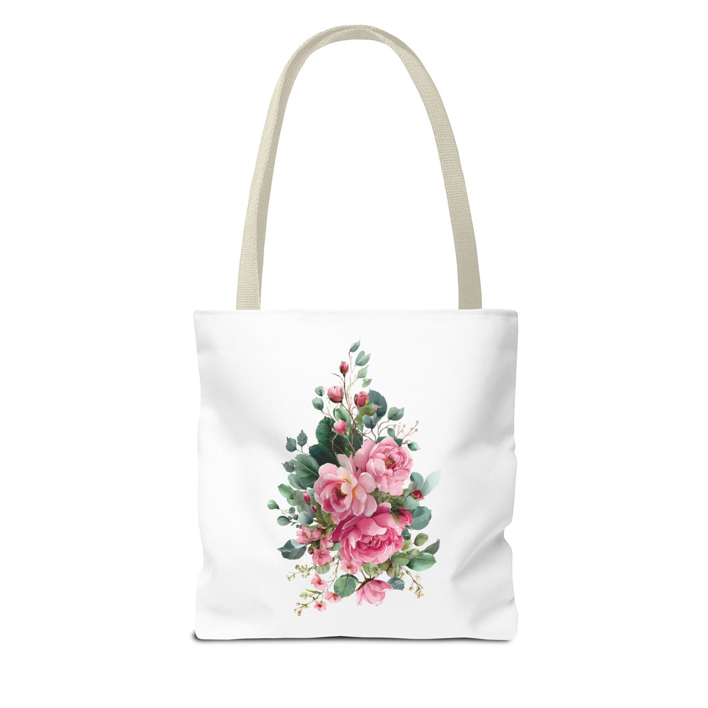 Shopping List Floral Bouquet Tote Bag | Rose Watercolor Grocery Tote
