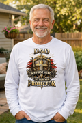 Dad My First Hero Protector Long Sleeve Shirt | Father Shield Emblem