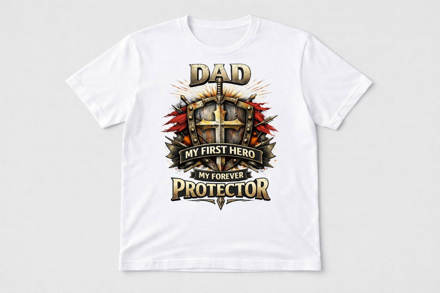 Dad Knight Shield T-Shirt | My First Hero Protector