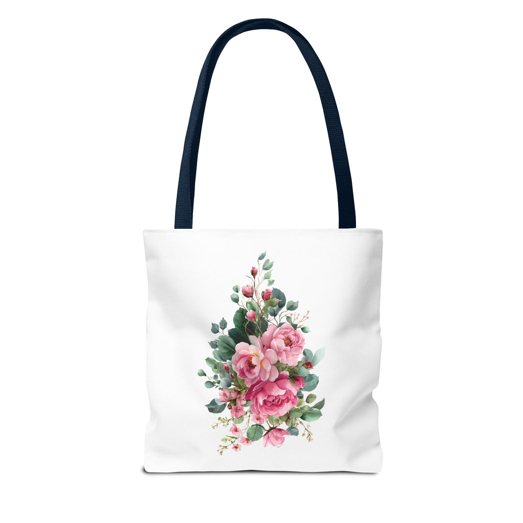 Shopping List Floral Bouquet Tote Bag | Rose Watercolor Grocery Tote