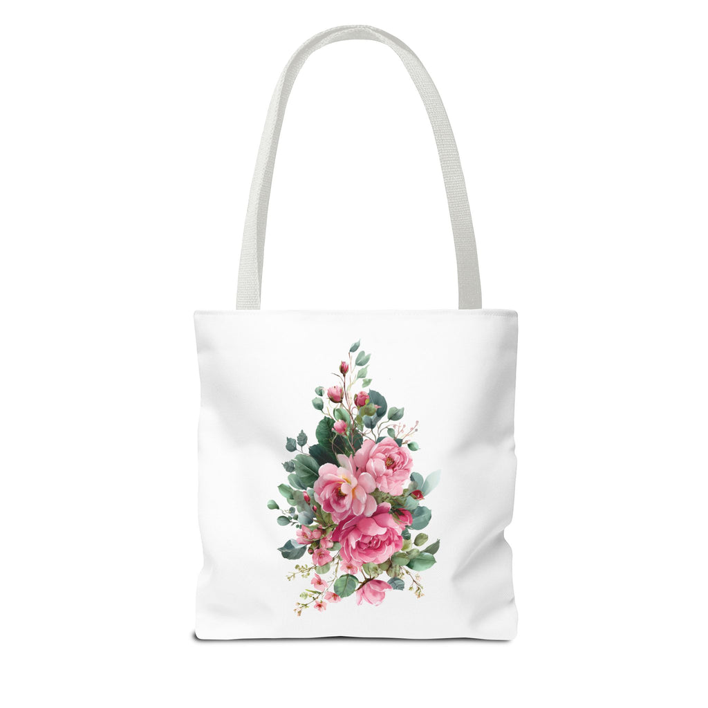Shopping List Floral Bouquet Tote Bag | Rose Watercolor Grocery Tote