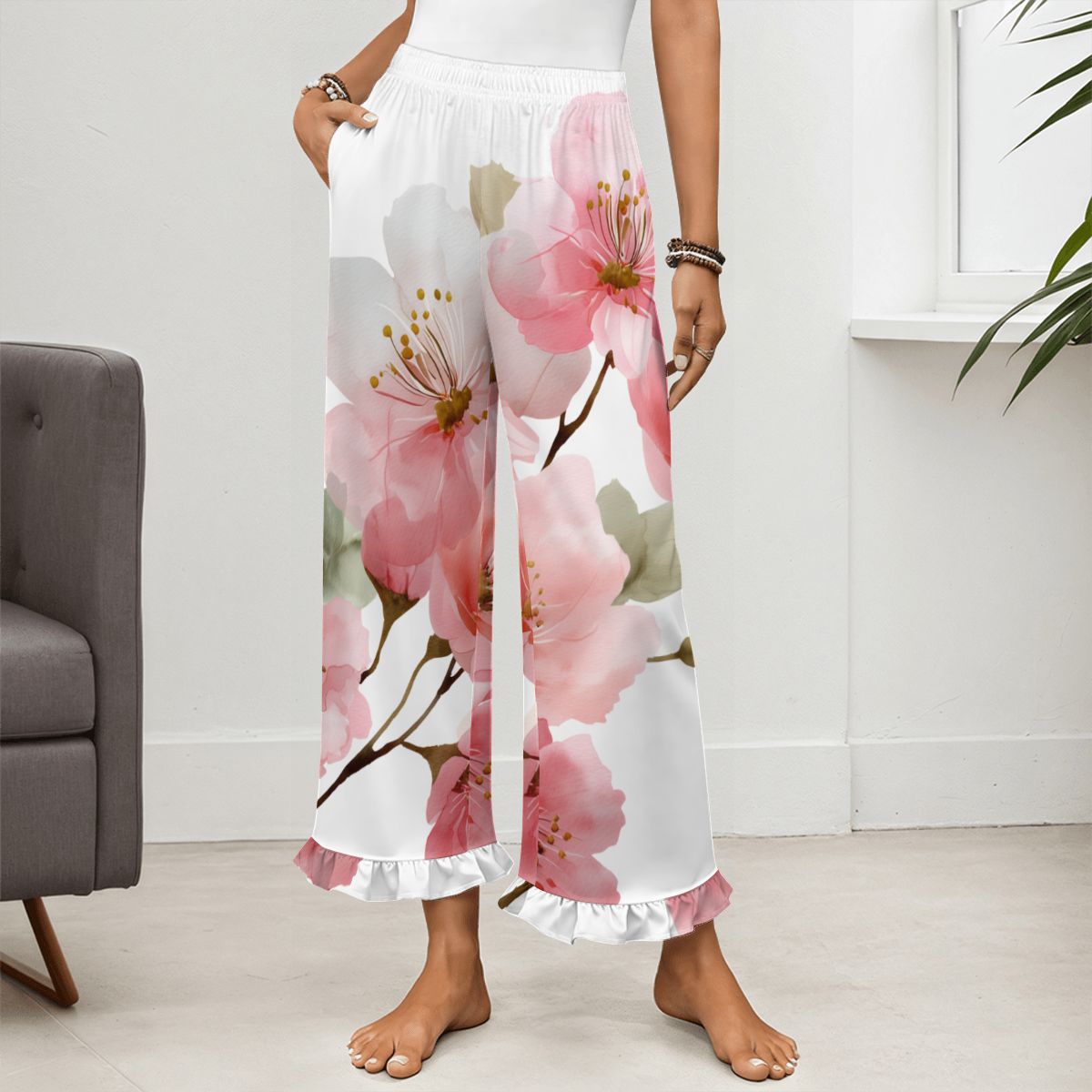 Women's Ruffled Pajama Pants
